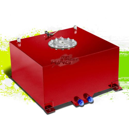 10 gallon/38l lightweight red aluminum gas fuel cell tank+sender 16.5x16.5x9"