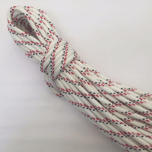 3/8&#034;x100&#039;white red double braid polyester/sail line/halyard/anchor rope made usa