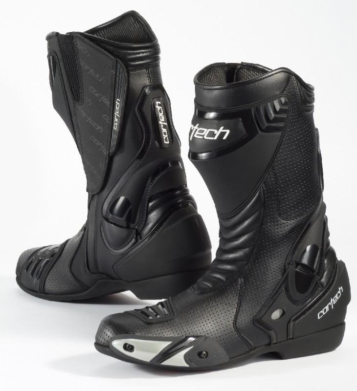 Cortech latigo air black mens size 8.5 motorcycle road race leather boots