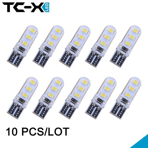 10x t10 194 w5w 2835 6smd led car license light bulb white backup reverse light