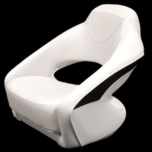 Rinker boats deluxe white black marine captains bucket seat chair (second)