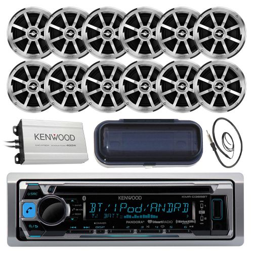 Kenwood marine bluetooth cd radio, 6.5&#034; speakers, 400w amplifier, cover, antenna