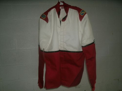 New fmr 2pc fire suit medium m imca race racing proban firesuit red sfi 3-2a/1