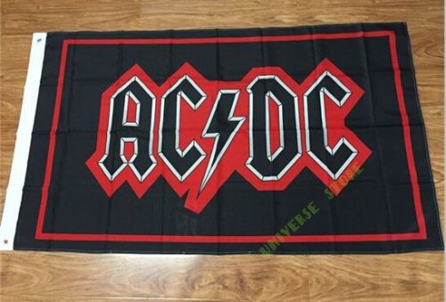 Acdc hell&#039;s bells 3 x 5 banner flag man cave!!!! record store !!!
