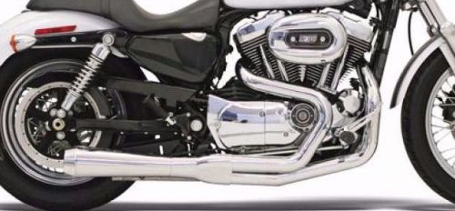 Chrome bassani road rage 2 into 1 up sweep megaphone exhaust harley sportster xl