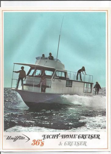 Vintage uniflite 36&#039; yacht home cruiser and cruiser sales colored brochure