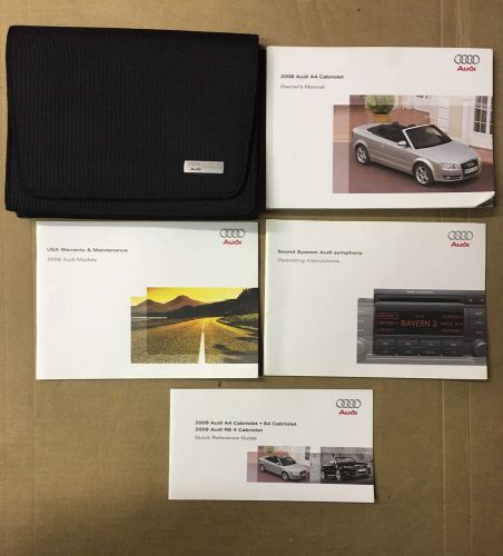 2008 audi a4 cabriolet owner&#039;s manual with case
