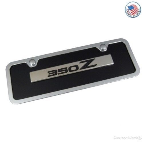 Nissan 350z name badge mini black license plate + frame