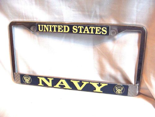 #1313 - united states navy all metal license plate frame for car, truck