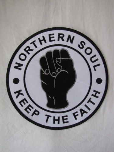 Rare large northern soul keep the faith quality sew on badge mod biker music