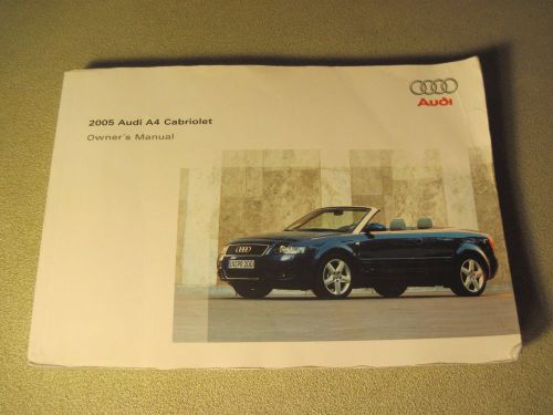 2005 audi a4 cabriolet owners manual deal &#034;fast free u.s. priority shipping&#034;