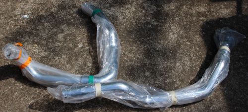 New 2&#034; true dual exhaust pipes includes shields chrome high quality (u-1499)