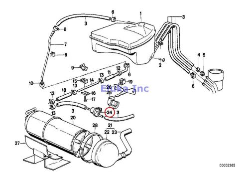 Bmw genuine fuel injection ventilation fuel tank breather valve bosch e24 e30 e3