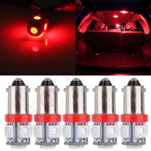 5pcs  t11 ba9s-5smd h6w 1985 1445 led interior dome light bulb lamps super red