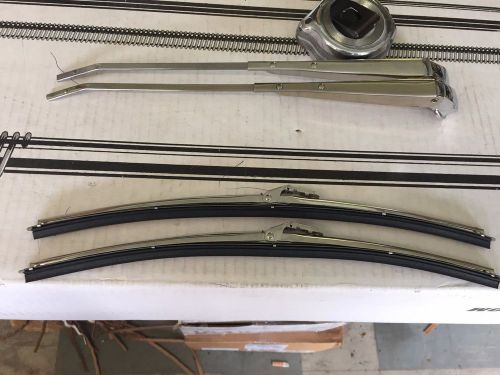 New 1966 1967 chevy chevelle windshield wiper arms &amp; blades