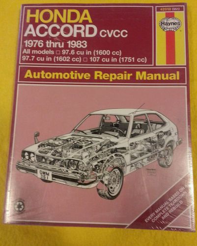 Haynes #351 honda accord cvcc auto repair manual 1976-1983 all models