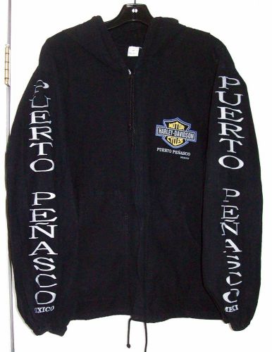 Harley davidson motorcycle hoodie jacket cotton puerto penasco mexico size 40