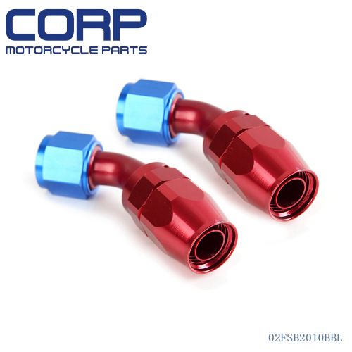 2 pcs  an6 hose end fittings adaptor swivel 45 degree nitrous oil/fuel line hose