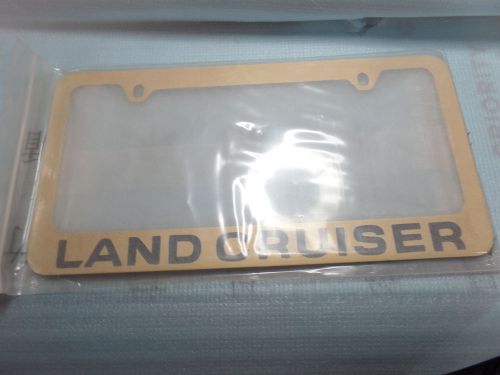 Gold brass engraved toyota land cruiser license plate frame-new, block lettering