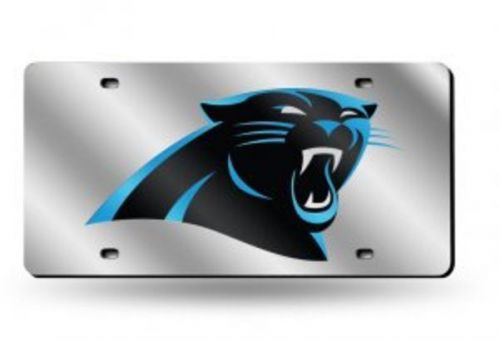 Carolina panthers silver laser license plate - lzs0803