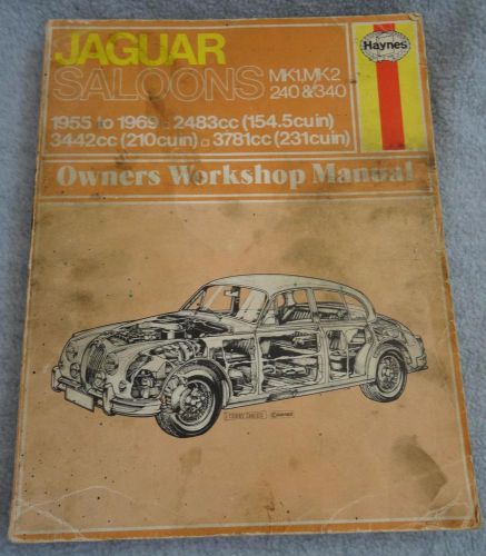Haynes owners workshop repair manual hardcover jaguar saloon 1955-69 240 340 car