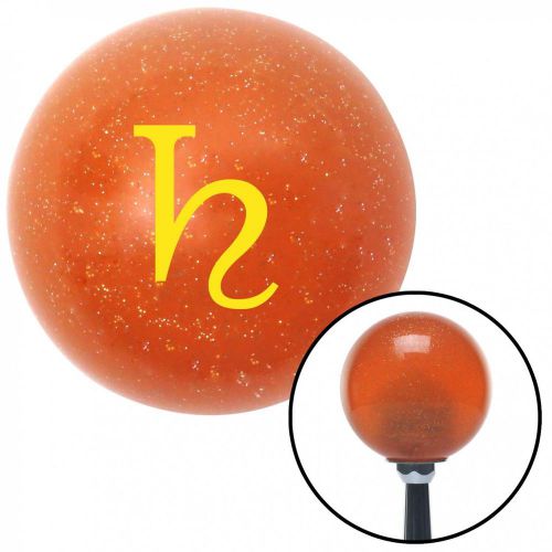 Yellow saturn orange metal flake shift knob with 16mm x 1.5 insert tpi socal bbs
