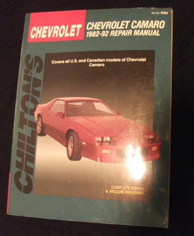 Chilton chevy camaro 1982-1992 repair shop manual book # 28282