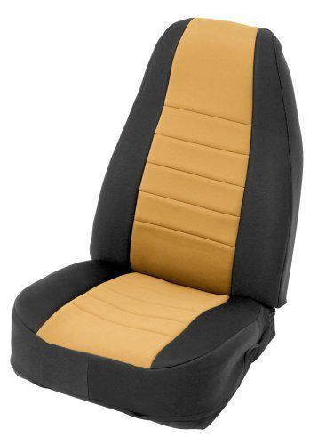 Smittybilt 46924 jeep wrangler 2-doorneoprene seat cover, rear black/tan 1 cover