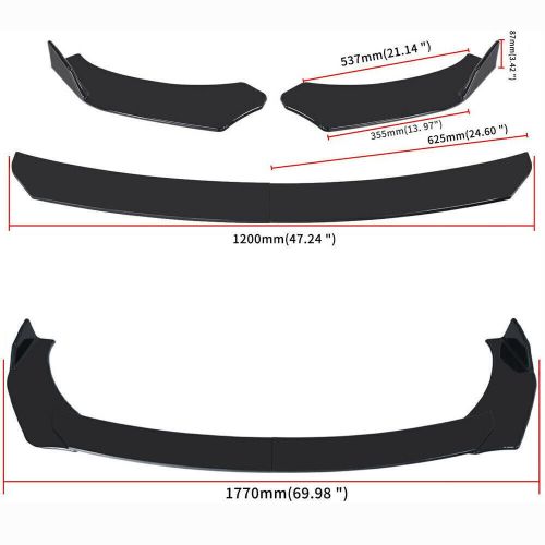 For Dodge Magnum 2005-2008 Black Front Bumper Lip Splitter Spoiler 2XStrut Rods, US $68.98, image 4