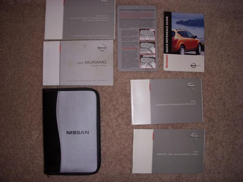2003 nissan murano owners manual set with case