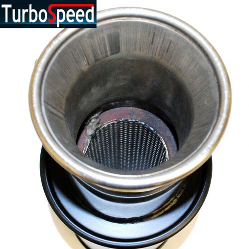 Universal 2" euro style exhaust muffler round-shaped black power coated n1
