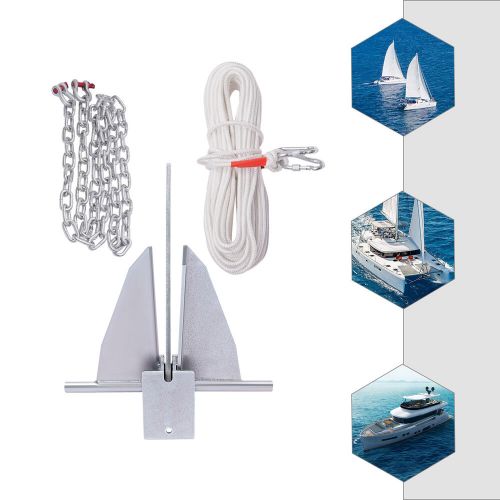 13Lbs Ship Anchor Kit Steel Heavy Duty Fluke Style Boat Anchor With 100ft Rope, US $100.02, image 21