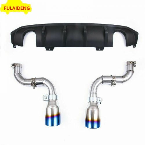 For Honda Civic Sedan 2016-2021 Black Rear Bumper Diffuser Spoiler+CF Pipe Kit, US $379.99, image 3