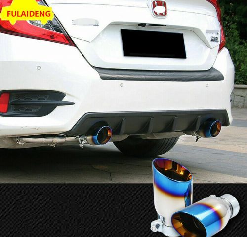 For Honda Civic Sedan 2016-2021 Black Rear Bumper Diffuser Spoiler+CF Pipe Kit, US $379.99, image 6