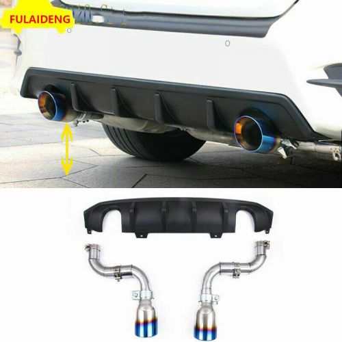 For Honda Civic Sedan 2016-2021 Black Rear Bumper Diffuser Spoiler+CF Pipe Kit, US $379.99, image 7