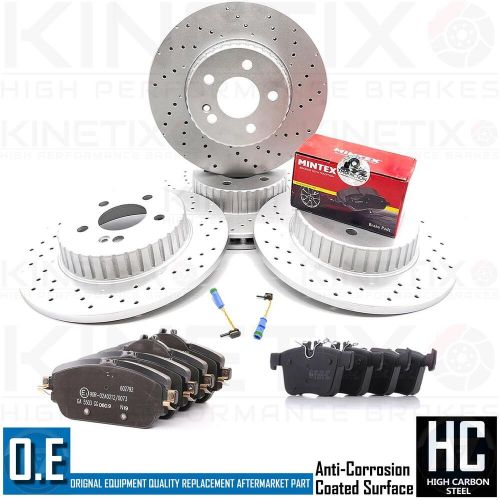 FOR MERCEDES C200 DRILLED FRONT REAR BRAKE DISCS MINTEX PADS WIRES 305mm 300mm, US $, image 10