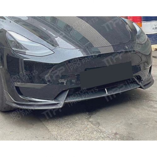 Fits 20-24 Tesla Model Y Front Lip Carbon Fiber Painted Spoiler Bumper Splitter, US $138.99, image 5
