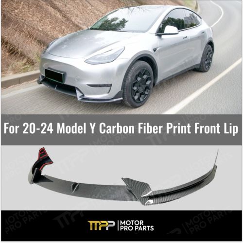Fits 20-24 Tesla Model Y Front Lip Carbon Fiber Painted Spoiler Bumper Splitter, US $138.99, image 12
