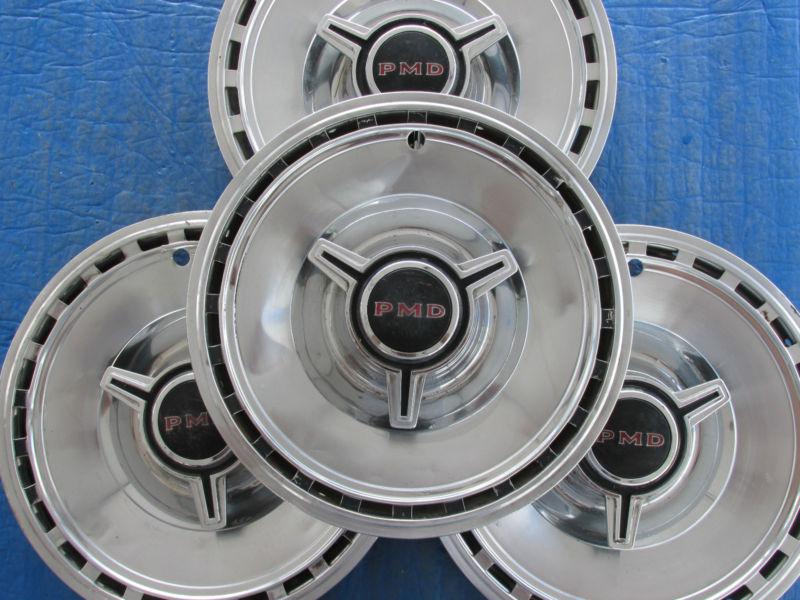 Set of 4 1967 67 pontiac 14" hubcap used spinner 9787569 5004 cb4