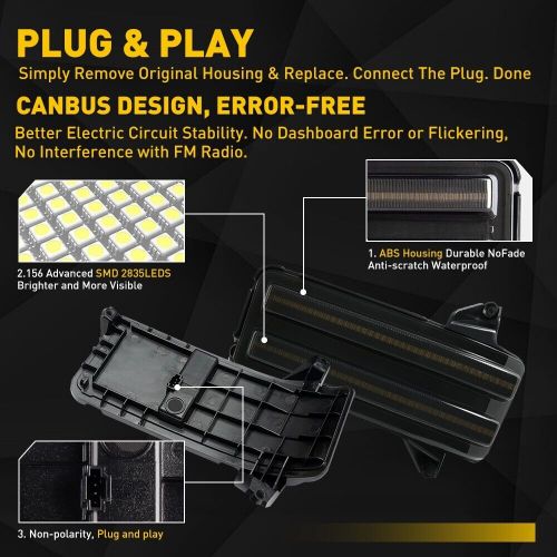 Smoke LED Side View Mirror Turn Signal Light For 2020-2024 Chevrolet Silverado K, US $59.99, image 4