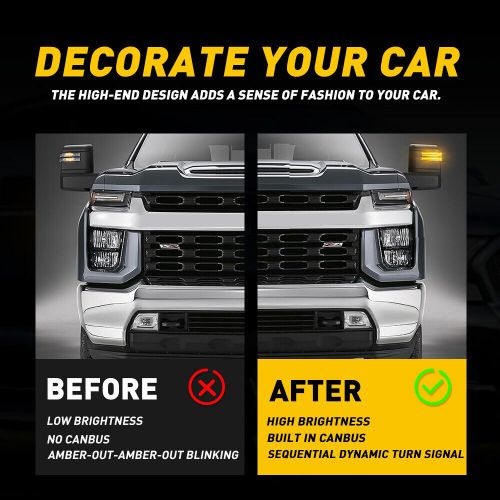 Smoke LED Side View Mirror Turn Signal Light For 2020-2024 Chevrolet Silverado K, US $59.99, image 8