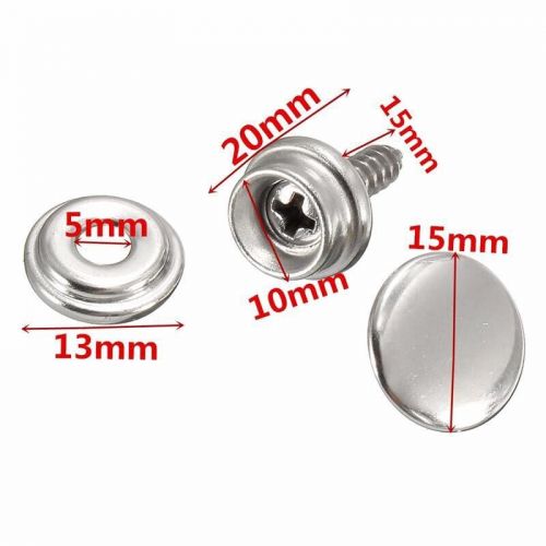 Car Hoods Snap Fasteners Cover Canvas Button Rivet Clothing Set Silver, US $10.70, image 2