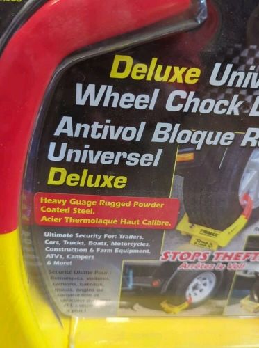 Trimax tcl65 universal yellow steel rubber coated arms wheel chock lock