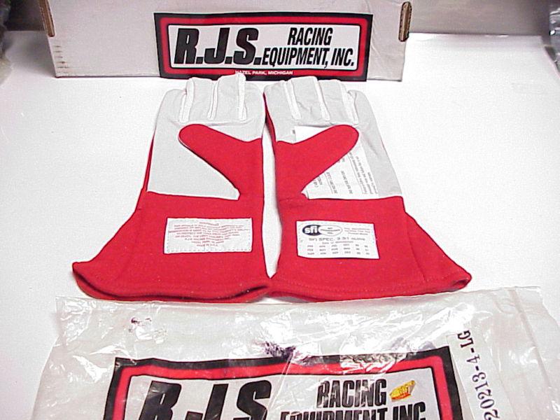 New red large double layer r.j.s nomex racing gloves imca mini sprint kart derby