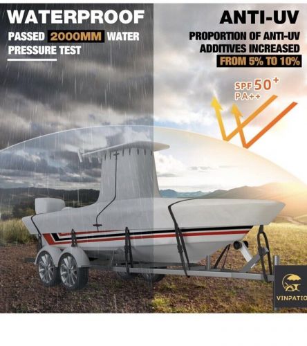 T Top Boat Cover, 900D Waterproof Center Console 16-18.5ft Marine Grade Fabric, US $140.00, image 3