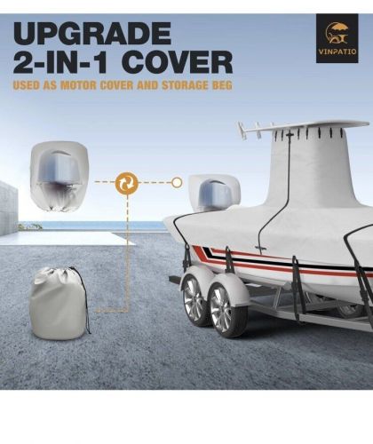 T Top Boat Cover, 900D Waterproof Center Console 16-18.5ft Marine Grade Fabric, US $140.00, image 4
