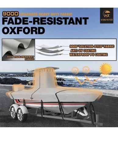 T Top Boat Cover, 900D Waterproof Center Console 16-18.5ft Marine Grade Fabric, US $140.00, image 6