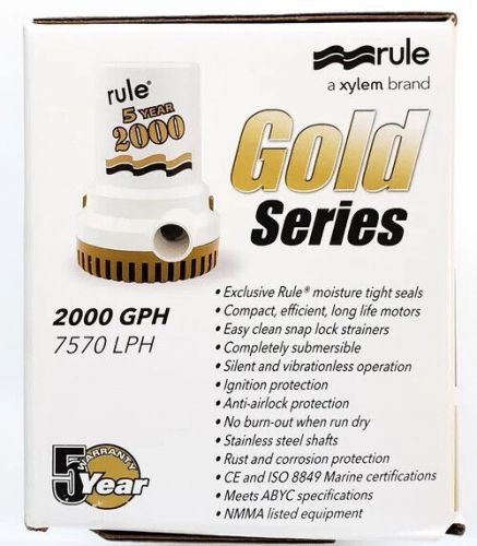 Rule 09 Gold Series 2000 GPH High Capacity 12V Bilge Pump / Rule #09 12v Pump, US $149.95, image 3