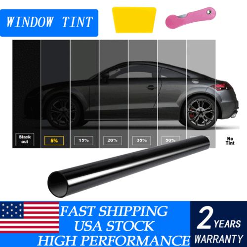 Uncut Roll Window Tint %5 Super Dark Black Film 20" Inches x 10'Feet Car Grass, US $11.89, image 7
