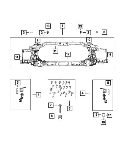 Genuine mopar front end module fastener kit 68050778aa
